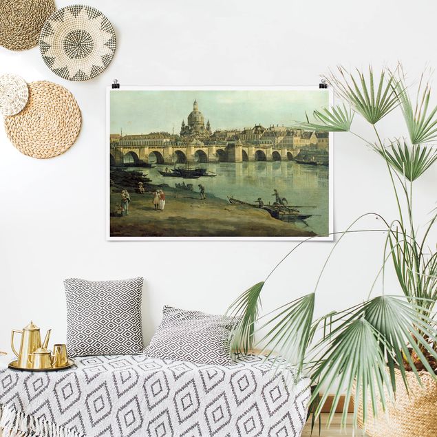Cuadros de Expresionismo Bernardo Bellotto - View of Dresden from the Right Bank of the Elbe with Augustus Bridge