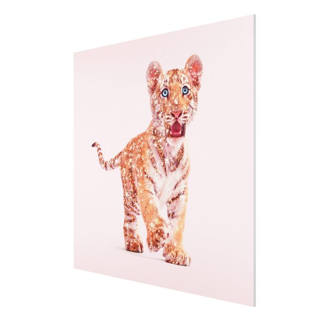 Láminas de cuadros famosos Tiger With Glitter