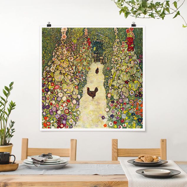 Decoración cocina Gustav Klimt - Garden Path with Hens