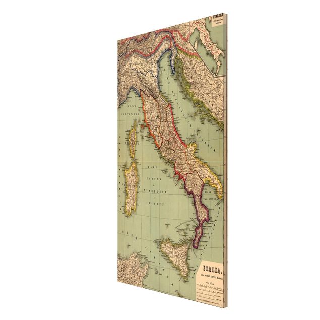 Cuadro de mapamundi Vintage Map Italy