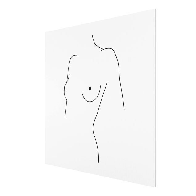 Cuadro mujer desnuda Line Art Nude Bust Woman Black And White