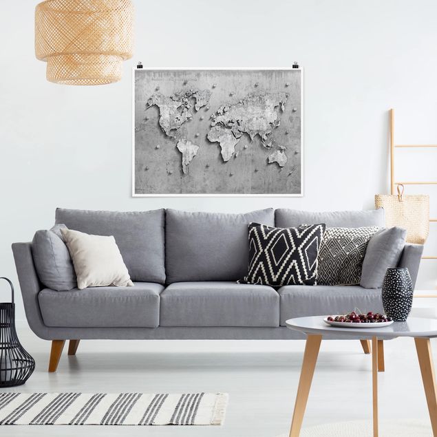 Lámina mapamundi Concrete World Map