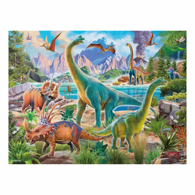 Cuadros de gatos modernos Brachiosaurus And Tricaterops