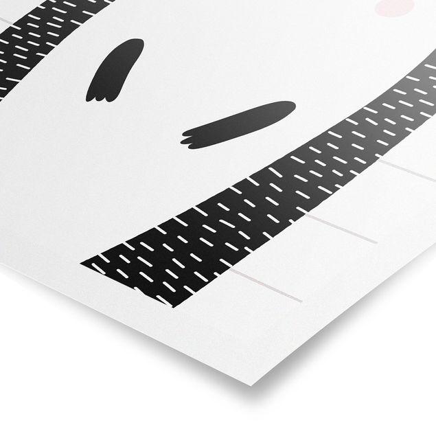 Cuadros modernos blanco y negro Zoo With Patterns - Hedgehog