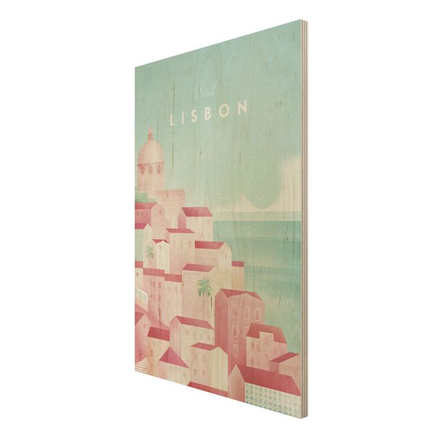 Cuadros de madera playas Travel Poster - Lisbon