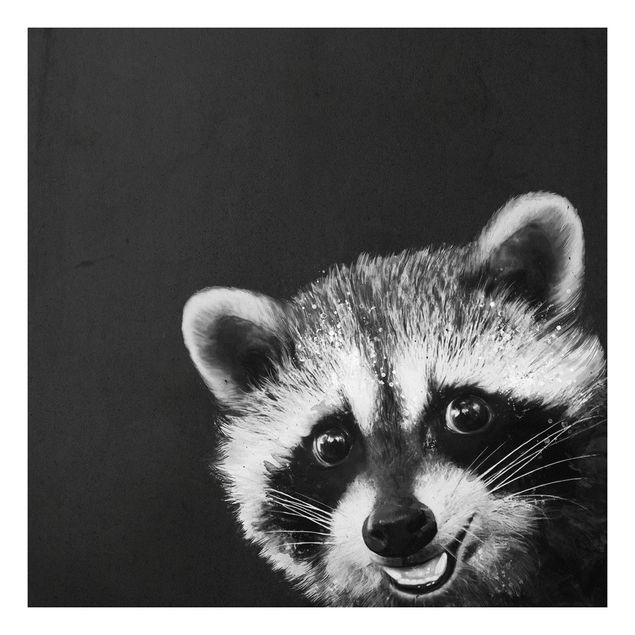 Cuadros osos Illustration Racoon Black And White Painting