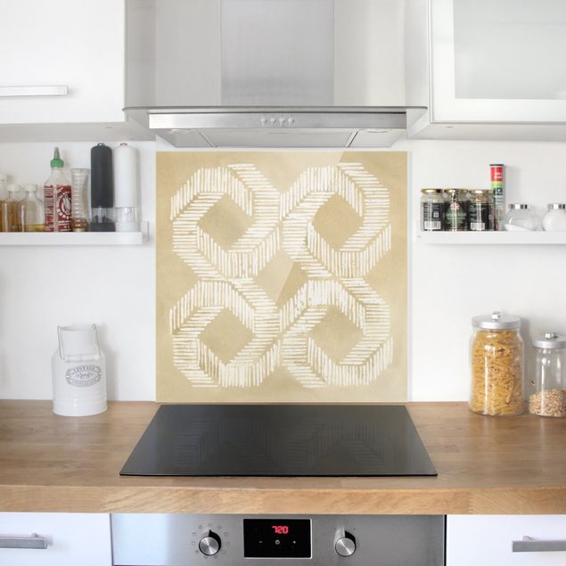 Panel antisalpicaduras cocina patrones Sand Coloured Modern Geometry II