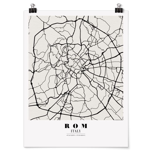 Póster frases Rome City Map - Classical