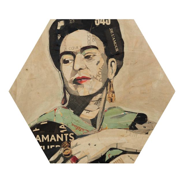 cuadros hexagonales Frida Kahlo - Collage No.4