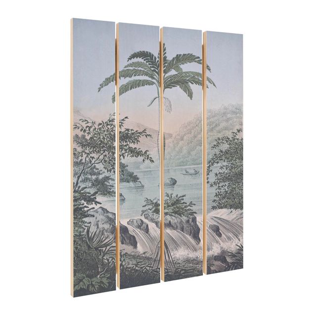 Cuadros modernos Vintage Illustration - Landscape With Palm Tree