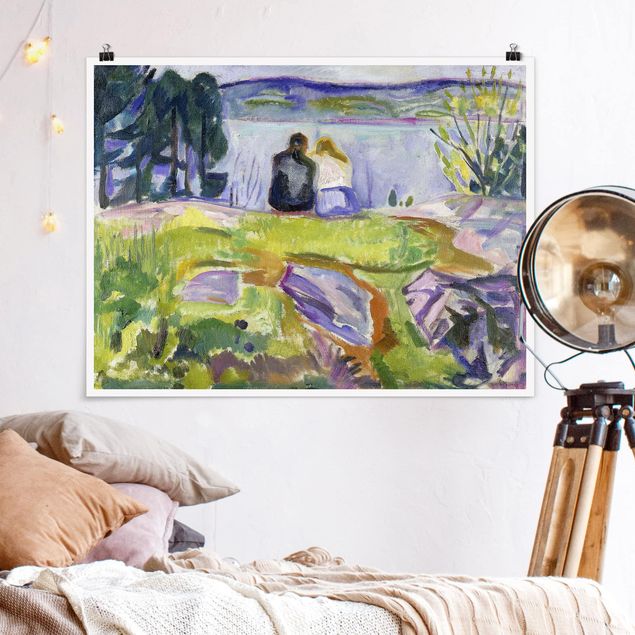Cuadros de Expresionismo Edvard Munch - Spring (Love Couple On The Shore)