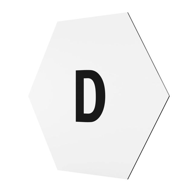 cuadro hexagonal Letter White D