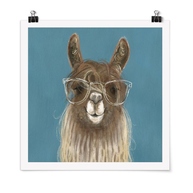Póster animales Lama With Glasses III