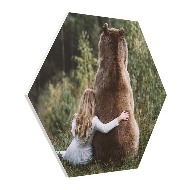 Cuadros modernos Girl With Brown Bear