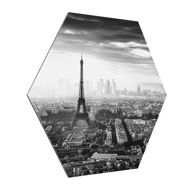 Cuadros decorativos modernos The Eiffel Tower From Above Black And White