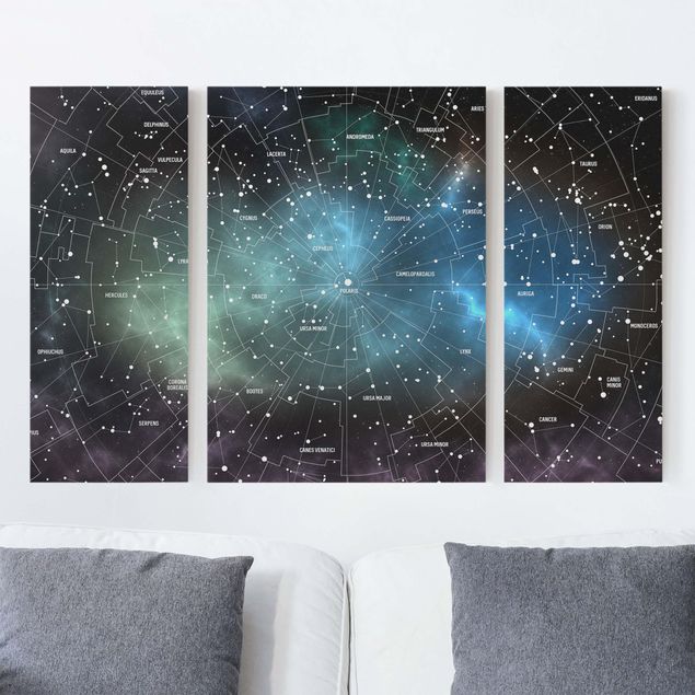 Lienzos ciudades del mundo Stellar Constellation Map Galactic Nebula