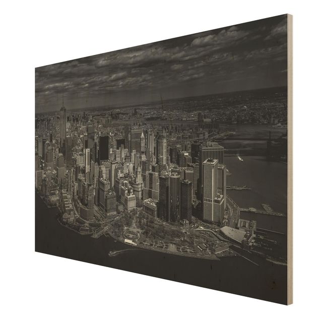Cuadros en madera New York - Manhattan From The Air