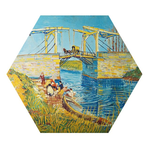 Cuadros famosos Vincent van Gogh - The Drawbridge at Arles with a Group of Washerwomen