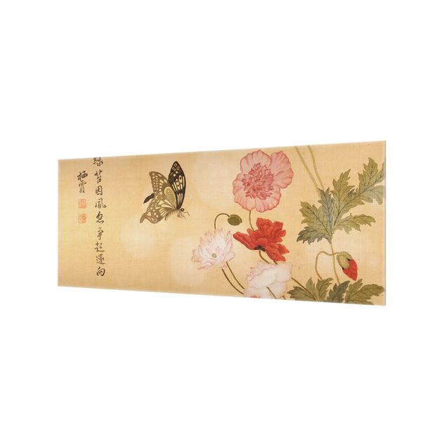 panel-antisalpicaduras-cocina Yuanyu Ma - Poppies And Butterflies