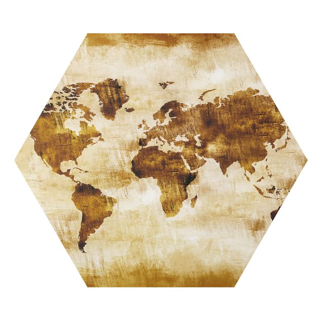 Cuadros marrón No.CG75 Map Of The World