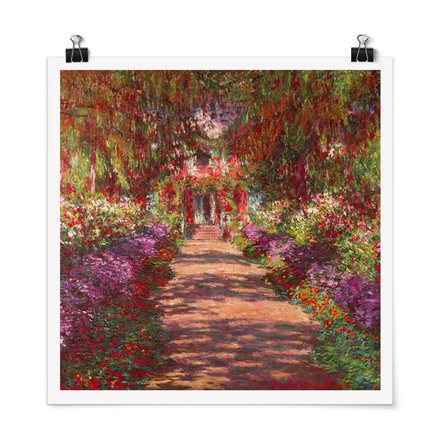 Cuadros famosos Claude Monet - Pathway In Monet's Garden At Giverny