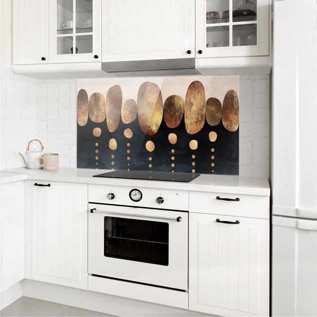 Panel antisalpicaduras cocina patrones Abstract Golden Stones