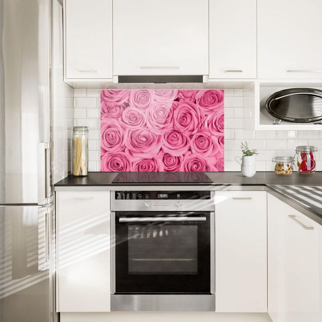 Panel antisalpicaduras cocina flores Pink Roses