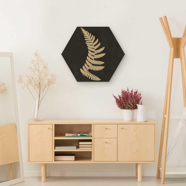 Cuadros de madera flores Fern With Linen Structure IV