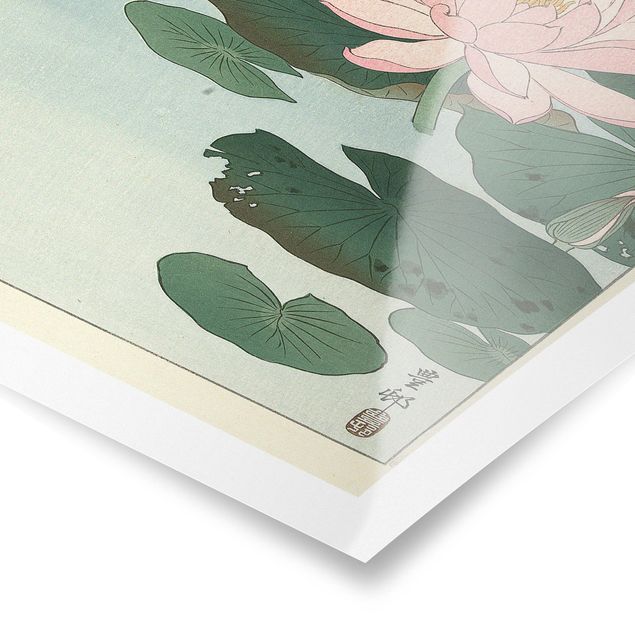 Póster de cuadros famosos Ohara Shôson - Water Lilies