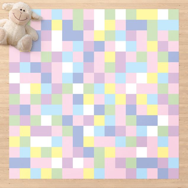 Alfombra exterior Colourful Mosaic Cotton Candy