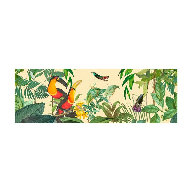 Alfombra jungla Vintage Collage - Birds in the Jungle