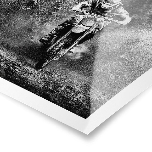 Cuadros a blanco y negro Motocross In The Mud