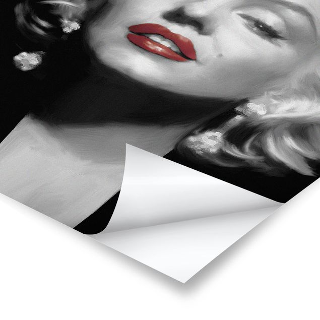 Láminas decorativas Marilyn With Red Lips