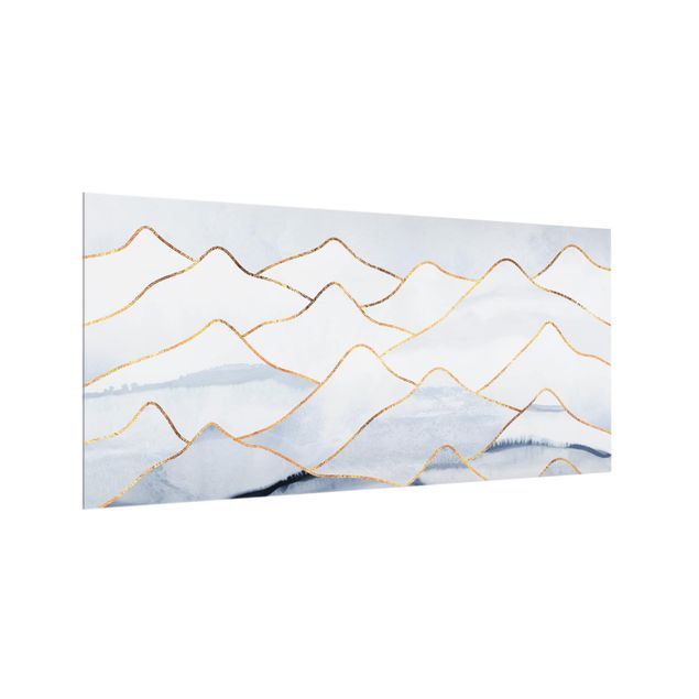 Cuadros Elisabeth Fredriksson Watercolor Mountains White Gold