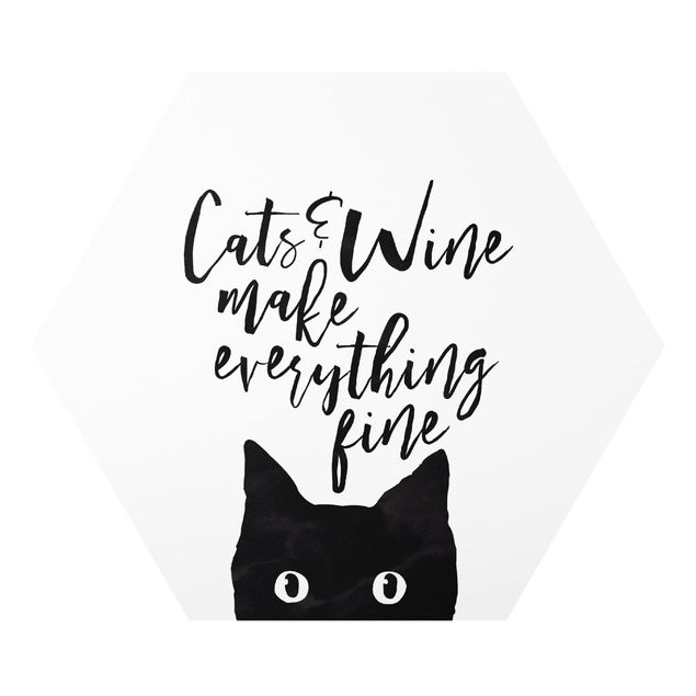 Cuadros animales Cats And Wine make Everything Fine