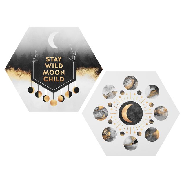 Cuadros frases Stay Wild Moon Child Moon Phases
