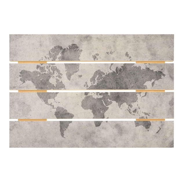Cuadros de madera Vintage World Map II