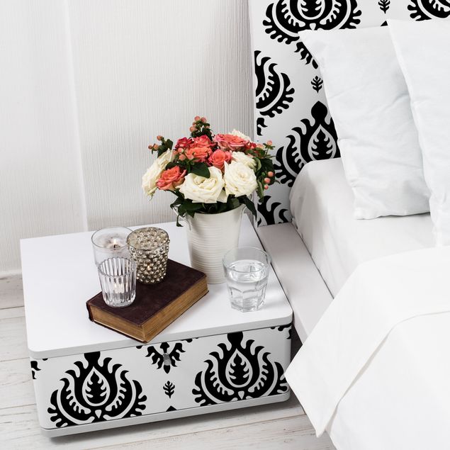 Papel adhesivo para muebles patrones Neo Baroque Black And White Damask Pattern