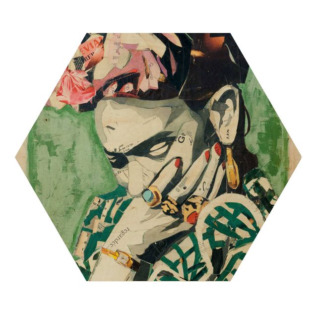 cuadros hexagonales Frida Kahlo - Collage No.3