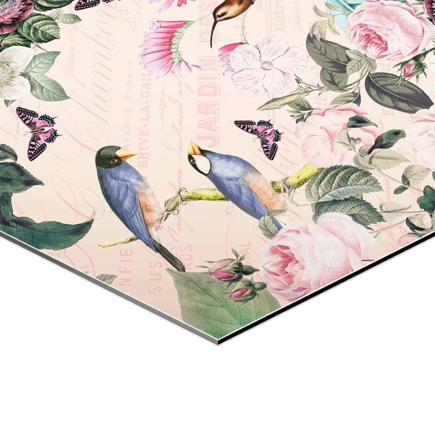 Cuadros Haase Vintage Collage - Roses And Birds