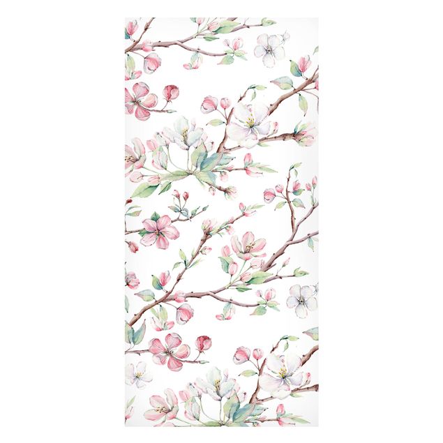 Tableros magnéticos flores Watercolour Branches Of Apple Blossom In Light Pink And White