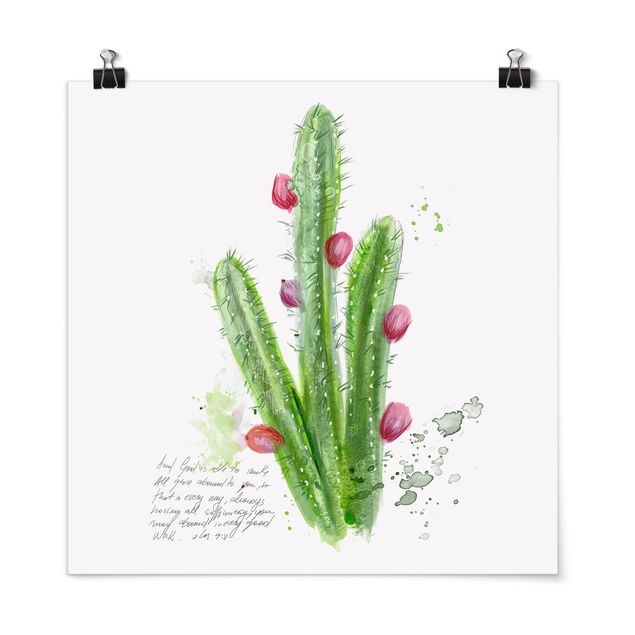 Cuadros de plantas naturales Cactus With Bibel Verse II