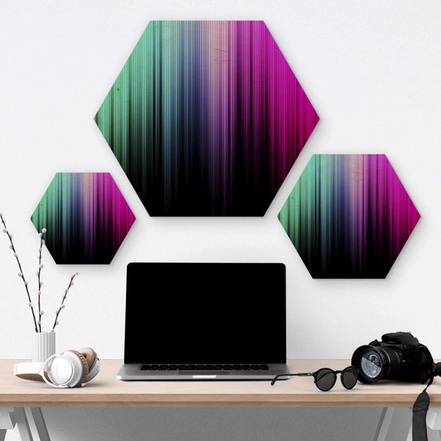 Hexagon Bild Holz - Rainbow Display