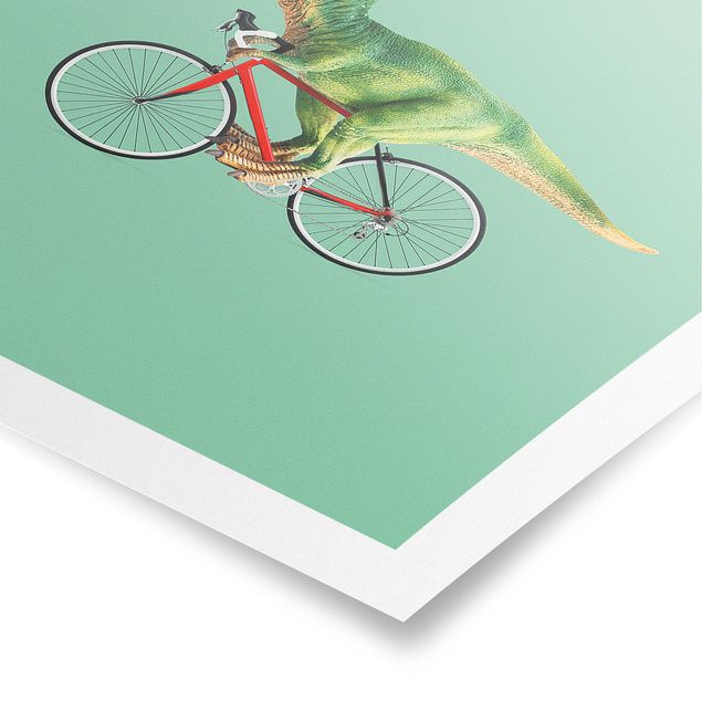 Láminas de cuadros famosos Dinosaur With Bicycle