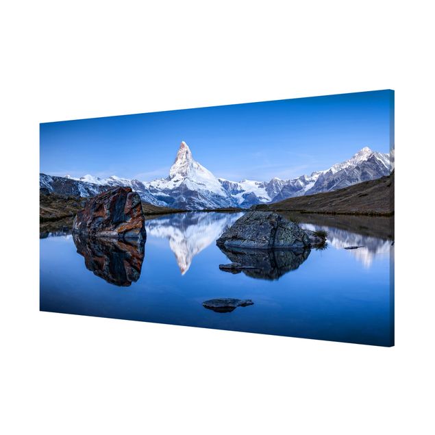 Cuadros de paisajes de montañas Stellisee Lake In Front Of The Matterhorn