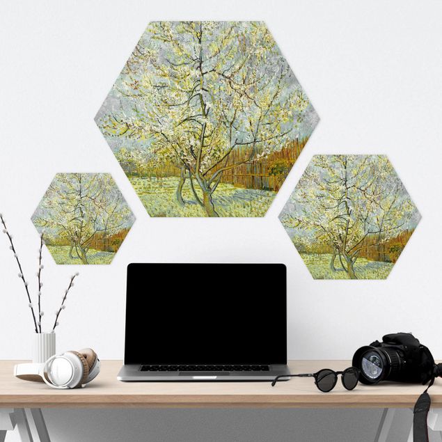 Láminas de cuadros famosos Vincent van Gogh - Flowering Peach Tree