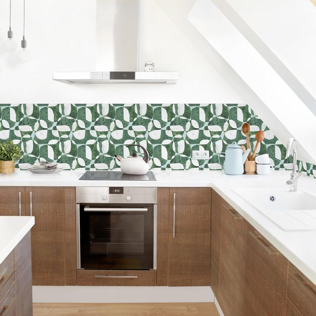 revestimiento pared cocina Living Stones Pattern In Green II