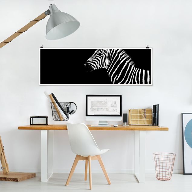 Láminas blanco y negro para enmarcar Zebra Safari Art