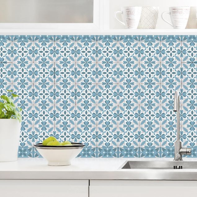Decoración en la cocina Geometrical Tile Mix Blossom Blue Grey