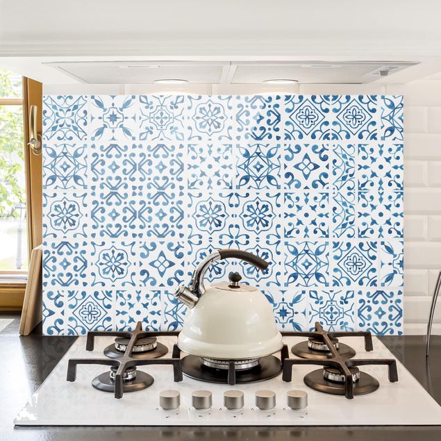Decoración en la cocina Tile pattern Blue White